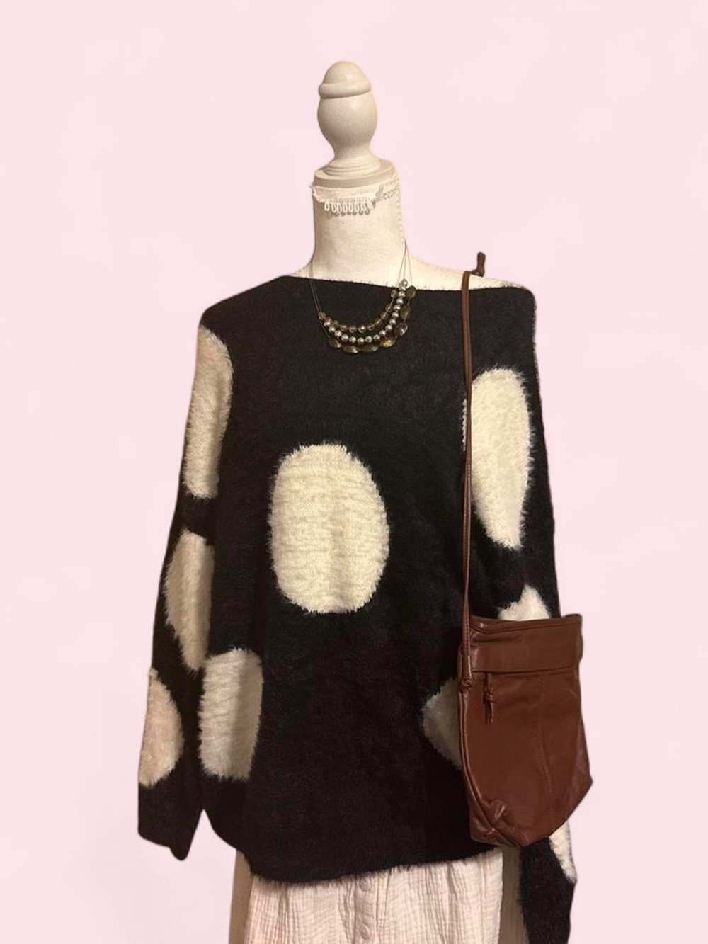 Comfy Fuzzy Polka Dot Sweater